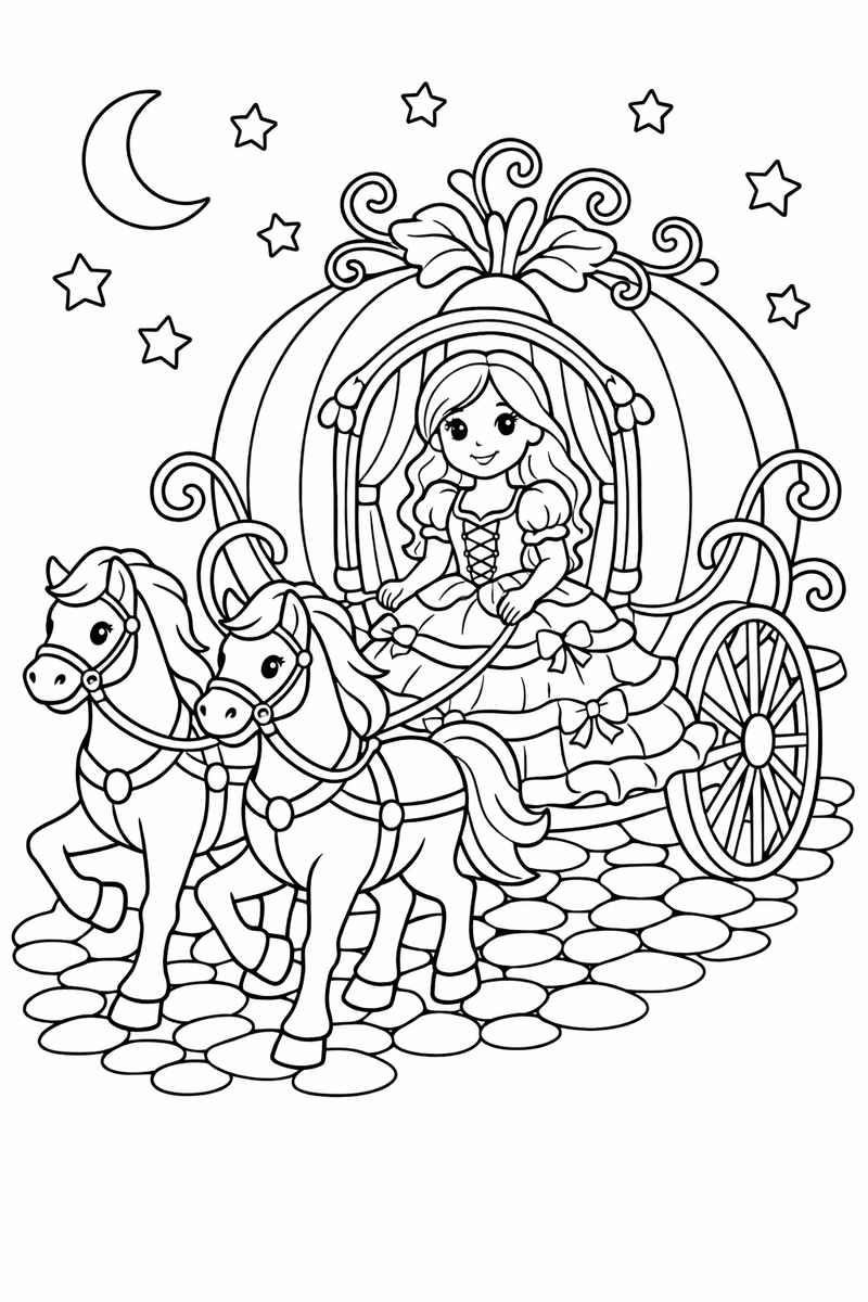 Cinderella's Pumpkin Carriage coloring page